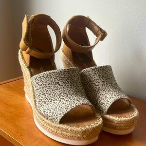 TOMS wedge shoes with leopard print detail